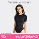 維多利亞的秘密（Victoria's Secret）維密 全新 夏季云感超柔性感舒適緊身連體衣女士 54A2黑曜石-短袖款 11249350 M