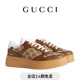 GUCCI古馳女士GG運動(dòng)鞋[餅干鞋] 米色和烏木色 36
