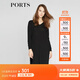 PORTS寶姿 女裝夏季新品長(zhǎng)袖中長(zhǎng)寬松開(kāi)衩連衣裙LA8K244JKW001 黑色 M