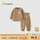 童泰（TONGTAI）童泰寶寶套裝冬季夾棉純棉兒童睡衣加厚家居服高腰棉褲恒溫棉服 棕色 100 cm