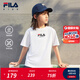 FILA KIDSx原田治聯(lián)名系列兒童短袖T恤2025夏季新款大童涼感上衣 云菇白-AWT 150
