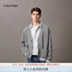 Calvin KleinJeans25秋季新款男士休閑學(xué)院ck字母提花紐扣V領(lǐng)針織開衫4RD389G P7E-英雄灰 S