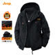 吉普（JEEP）沖鋒棉服男寬松休閑連帽夾克保暖防風(fēng)棉衣男士外套2025秋季新款