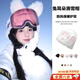 OSKV滑雪頭盔帽套裝飾可愛(ài)兔耳戶(hù)外單雙板保暖針織毛絨帽子顯臉小冷帽 白色-兔耳朵【加絨加厚丨保暖透氣】 可套頭圍60cm左右