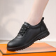 回力真皮板鞋女運動(dòng)休閑皮鞋女軟底中老年媽媽旅游女單鞋 黑色 單層 38
