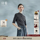 日著(zhù)女裝2024年秋季新款五分袖打底上衣修身圓領(lǐng)可機洗羊毛T恤 尋咖 XL