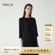 PRICH時(shí)尚氣質(zhì)V型無(wú)領(lǐng)西裝套裝2025夏季新款一粒扣顯瘦通勤外套女 19黑色西裝 L