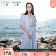 三彩大碼女裝2025夏新款上衣半身裙兩件套裝肌理感V領(lǐng)中袖收腰胖MM