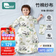 柯斯德尼（kidsneed）嬰兒睡袋兒童春夏前6后4竹棉紗布包腿寶寶一體睡衣防踢被 熊貓M碼
