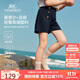 英氏（YEEHOO）女童短褲兒童褲子中大童裝夏季吸濕透氣百搭淑女休閑褲 藍(lán)色 120