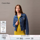 Calvin KleinJeans25春夏女士美式潮流復古雙口袋翻領牛仔夾克外套47B750G RD8-牛仔藍 XS