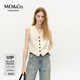 MO&Co.【C+系列】馬甲2025春新品含亞麻綿羊毛淡人穿搭MBE1WAI005 米白色 S 160