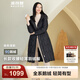 波司登（BOSIDENG）輕薄鵝絨羽絨服女中長(cháng)90絨收腰顯瘦商務(wù)通勤保暖連帽外套 【店長(cháng)推薦】黑色8056 M 165/88A