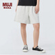 無(wú)印良品 MUJI 女式 涼感雙層編織短褲運動(dòng)短褲休閑寬松涼感物語(yǔ) BB09CC4S 淺灰色 M 160/66A