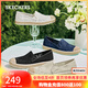 斯凱奇（Skechers）女鞋小香風(fēng)漁夫鞋舒適透氣蕾絲淺口平底單鞋114044 黑色/BLK 38