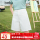 百圖betu女裝夏季新款牛仔褲時(shí)髦直筒百搭短褲牛仔褲女2306T44 白色 S