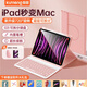 酷盟ipad鍵盤鼠標套裝ipad11妙控鍵盤air7鍵盤保護套一體pro/air6/5/4第7/8/9/10代平板保護殼藍牙鍵盤 【少女粉】藍牙背光鍵盤+保護套+鼠標 2025 ipad air7/6