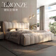 DeRUCCI HOME慕思高端輕奢奶油鋼琴健真皮床主臥軟包頭層牛皮現代婚慶主臥真皮 單床+冬夏兩用5星級床墊 2000mmX2200mm x 框架結構