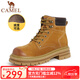 駱駝（CAMEL）【山丘】馬丁靴女秋冬季新款復(fù)古短靴時(shí)尚女士大黃工裝靴子 L23W076065R土黃（絨里） 38