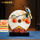 夢(mèng)佳家畫(huà)（MEJJHUA）柿柿如意玉石平安扣擺件琺瑯彩客廳桌面擺設電視酒柜玄關(guān)裝飾品 年年有魚(yú)-玉石扣擺件