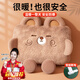 鯨樂(lè )訪(fǎng)熱水袋充電暖手寶女生暖水袋電熱暖寶寶熱敷暖肚子可拆洗防爆暖床 小棕熊【升級防爆 智能斷電】