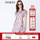 PORTS寶姿  新品女裝優(yōu)雅荷葉邊連衣裙LN8D168HPS066 冰雪紫印花 S (4)