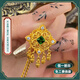 福來(lái)島黃金吊墜時(shí)尚古法金宮廷風(fēng)足金斯佳麗透輝石滴溜單吊墜 工費：949元 6.06克