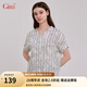吉蒂（GITTI）2025夏季新款優(yōu)雅氣質(zhì)條紋印花襯衫女大碼顯瘦寬松襯衣G251560 綠色 162 3XL （6碼）