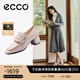 愛步（ECCO）七夕禮物 樂福鞋女 25年新款淺口正裝單鞋粗跟高跟鞋 型塑291903 灰粉色29190301386 37