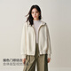 太平鳥(niǎo)【商場(chǎng)同款】太平鳥(niǎo) 三明治時(shí)尚撞色門(mén)襟連帽衛衣外套新A3CRF420B 柔語(yǔ)白 L 165