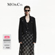 MO&Co.牛仔夾克棉質(zhì)磨漂翻領(lǐng)斜襟短款機車(chē)風(fēng)外套附腰帶摩安珂 牛仔黑色 XS 155