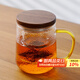 雅集高檔玻璃杯錘紋茶嶼悠覺杯木蓋款泡茶杯辦公室茶道喝茶杯450ml