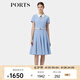 PORTS寶姿春季新品女裝少女感優(yōu)雅百褶連衣裙ALP8D075NWB011 大西洋藍(lán) M (6)