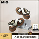 MIO七夕禮物[蔣依依同款]米奧夏松糕厚底沙發(fā)涼鞋時(shí)尚休閑沙灘鞋女鞋 白/黑色 37