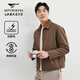 七匹狼【抗靜電】夾克男士秋冬通勤百搭翻領(lǐng)華夫格男裝外套 棕駝色 L