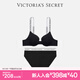 維多利亞的秘密（Victoria's Secret）夏季logo字母肩帶舒適無(wú)痕時(shí)尚文胸內(nèi)褲內(nèi)衣套裝禮物 54A2黑色-有鋼圈 75A (34A)+S