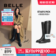百麗（Belle）周雨彤秦嵐同款雙子星騎士女商場款長靴B9V1DDG4預售 經(jīng)典版-黑色 37