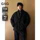GXG男裝 假兩件設計加厚外套黑色立領(lǐng)短款羽絨服 黑色 190/XXXL