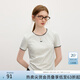 范思藍(lán)恩撞色貝殼繡小狗短袖T恤女2025夏新款圓領(lǐng)花灰色上衣2772 淺花灰 XL