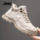 Jeep吉普休閑鞋男春季新款中幫英倫風(fēng)工裝靴戶(hù)外防滑登山厚底馬丁靴男 沙色 【標準皮鞋碼】 41