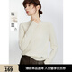 ELLE【100%綿羊毛】高領(lǐng)毛衣女2024秋冬新款打底保暖內搭羊毛針織衫 米白（半高領(lǐng)升級版） M