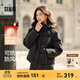 森馬（Semir）輕松羽絨|羽絨服女寬松連帽面包服時尚冬防潑水防風(fēng)外套百搭 黑色（灰鴨絨）90001 S