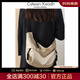 CALWAN KEODH包包女包2024新款帆布包男大學(xué)生斜挎包大容量通勤休閑運動(dòng)機車(chē)包 【米白】高顏值小眾出游旅行實(shí)用走心女生閨蜜 時(shí)尚餃子包送女生閨蜜同學(xué)生日節日禮物
