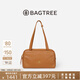 BAGTREE包包樹(shù)風(fēng)信包新款植鞣牛皮波士頓包單肩腋下大容量通勤保齡球女包 橡果色 小眾輕奢女包