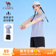 駱駝（CAMEL）速干運動(dòng)服女短袖T恤褲跑步兩件套裝 J25BAXLN076 薇紫色/黑 L