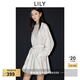 LILY氣球裙2025春法式垂感氣質(zhì)插肩燈籠袖腰帶長(cháng)袖蓬蓬裙連衣裙女 703米色 S