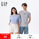 Gap男女裝2025夏季新款logo條紋純棉短袖T恤常規上衣美版 淺藍色條紋 768022 XS 美碼 S亞洲碼175/88A