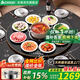 志高（CHIGO） 暖菜板+火鍋熱菜電動(dòng)餐桌轉盤(pán)加熱板飯菜保溫板電磁爐帶火鍋熱菜神器家用加熱旋轉分區控溫多功能 120CM 電陶爐火鍋3000W丨電動(dòng)旋轉