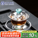 SUSHI CERAMICS蓋碗輕奢水晶玻璃三才蓋碗綠松石茶碗功夫茶具150ml  ROLANDO系列