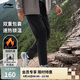 李寧加絨軟殼保暖防潑水直筒運動(dòng)長(cháng)褲男健身?yè)u粒絨褲AYKU519